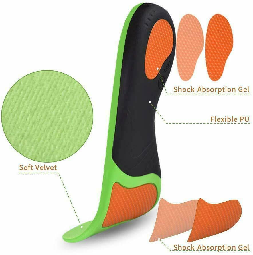 Orthotic Shoe Insoles Inserts Flat Feet High Arch Support for Plantar Fasciitis