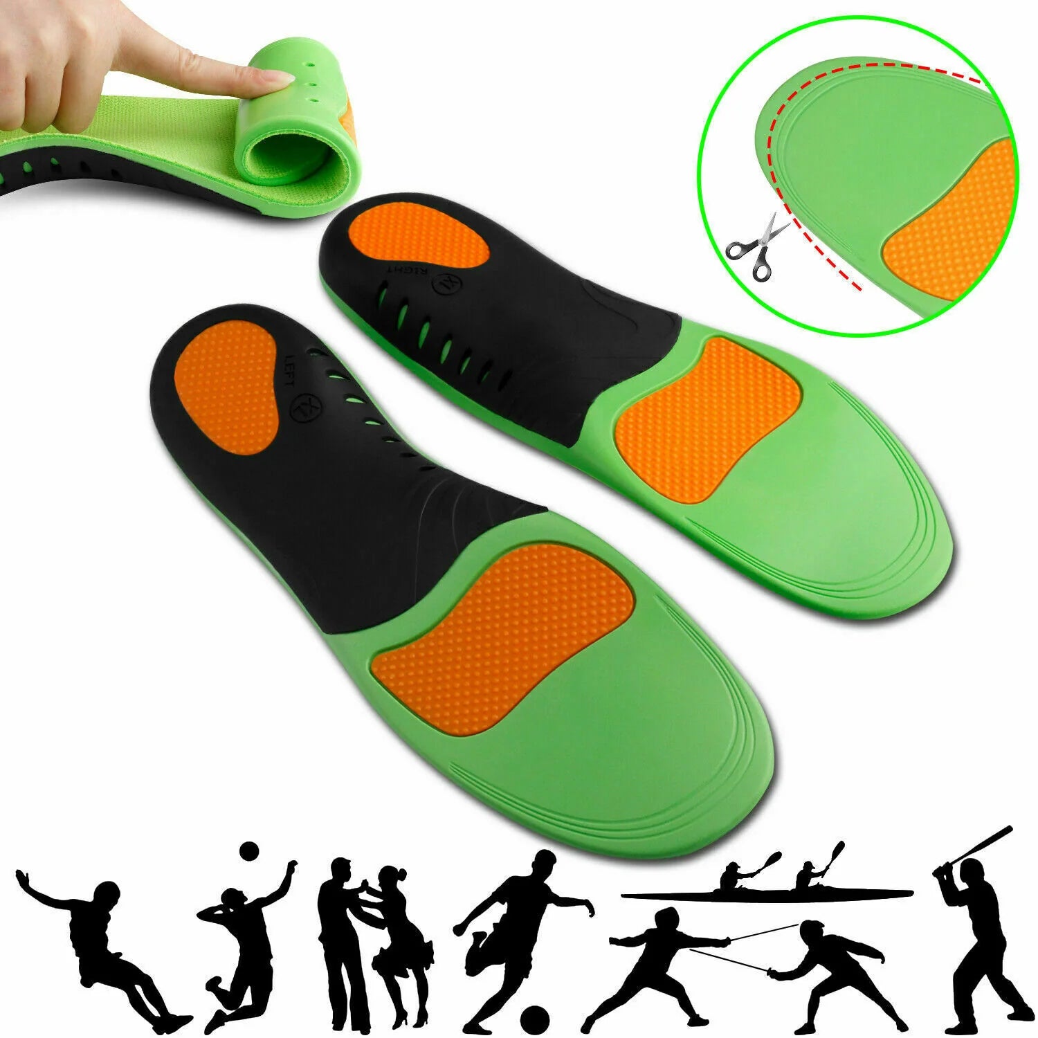 Orthotic Shoe Insoles Inserts Flat Feet High Arch Support for Plantar Fasciitis