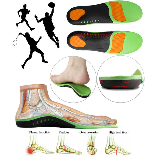 Orthotic Shoe Insoles Inserts Flat Feet High Arch Support for Plantar Fasciitis